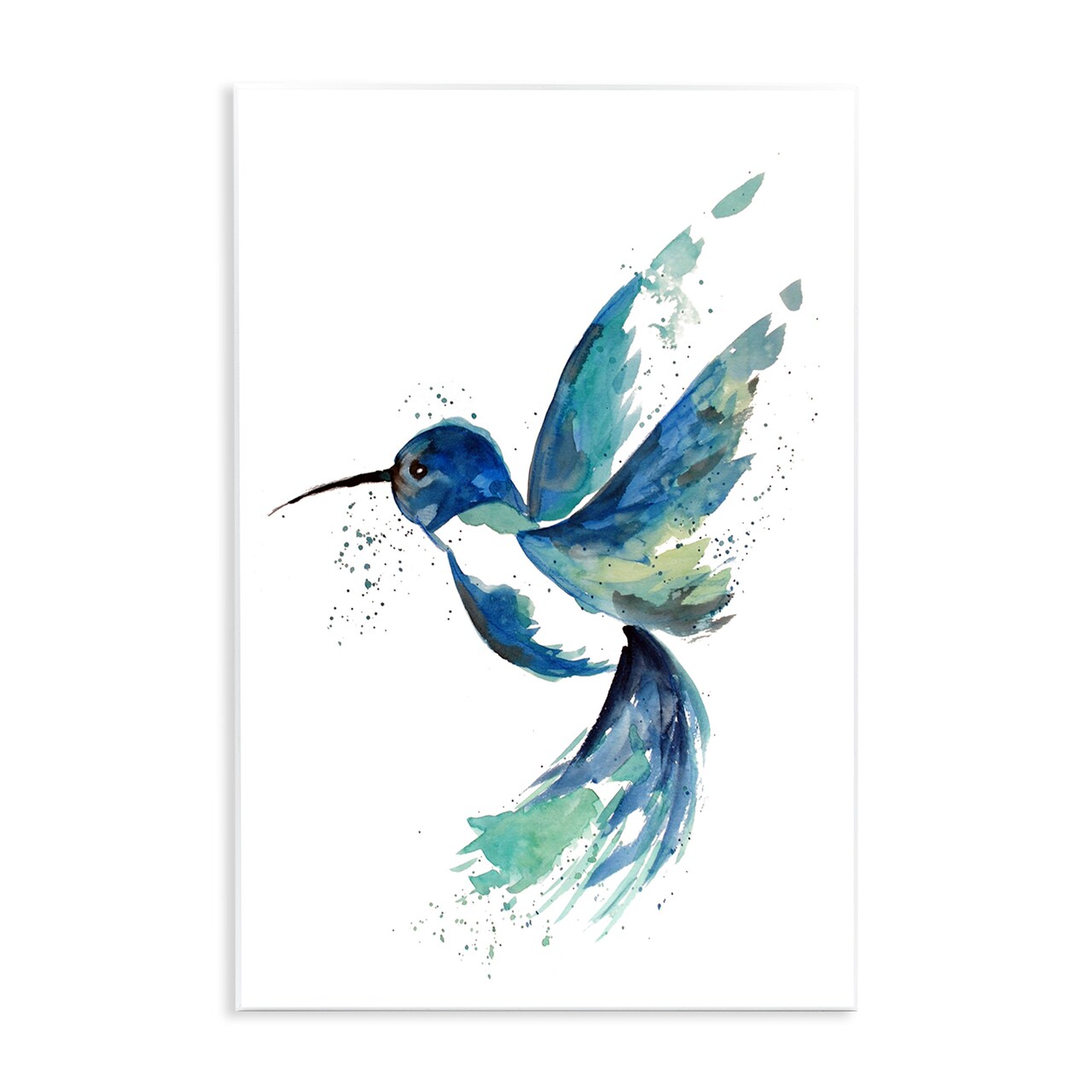 Stupell Industries Modern Blue Hummingbird Flying Wall Plaque Art